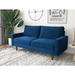 Etta Avenue™ Teen Margarita Square Arm Sofa Wood in Blue | 33 H x 69.7 W x 32 D in | Wayfair B8612E0CDBAF401E936BC8D7C753DBC6