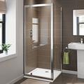 iBathUK 800 x 800 Pivot Hinge 6mm Glass Shower Enclosure Reversible Cubicle Door Side + Tray