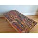 Painted pallet coffee table made with reclaimed wood with industrial hairpin legs