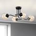 Ziza Modern Semi Flush Mount Ceiling Light with Globe Glass Shade 4 Light