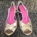 Kate Spade Shoes | Kate Spade New York Leather Slingback Sandals. Size 6 | Color: Gold/Pink | Size: 6