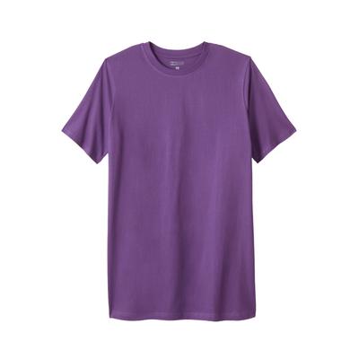 Men's Big & Tall Shrink-Less™ Lightweight Longer-Length Crewneck T-Shirt by KingSize in Vintage Purple (Size 3XL)