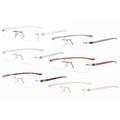 Eyekepper 6-Pack Mix Color Small Lenes Rimless Reading Glasses Women - Frameless Reader Eyeglasses for Men Reading +1.00