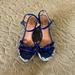 Anthropologie Shoes | Anthropologie Wedges! | Color: Blue/Tan | Size: 8