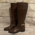 Michael Kors Shoes | Michael Kora Knee High Leather Boots | Color: Brown/Gold | Size: 7