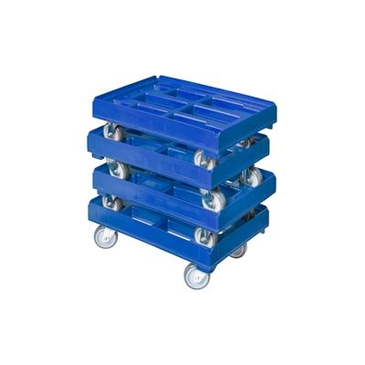 4 Stück Hygiene Transportroller für Kisten 60 x 40 cm mit 4 Lenkrollen in blau Image