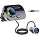 Bluetooth FM Transmitter für Autoradio,HIDOU Bluetooth 5.0 Autoradio Adapter Empfänger mit 7 Farblicht KFZ-Ladegerät,Dual USB QC3.0/2.4 A,Siri Google Assistant, Freisprecheinrichtung Mp3 Player