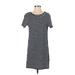 Junk Food Casual Dress - Shift: Blue Color Block Dresses - Women's Size Small