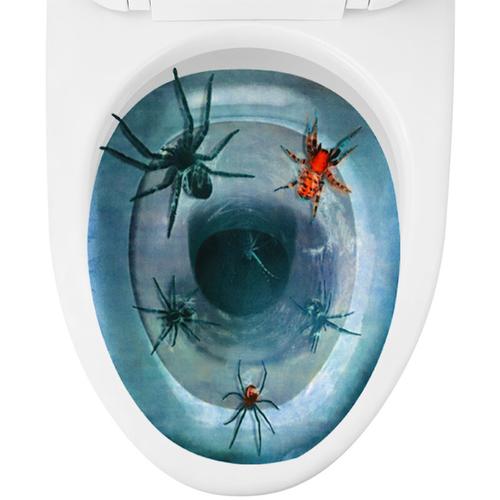 Gruseliger Halloween-Toilettendeckel mit gruseligen Spinnen