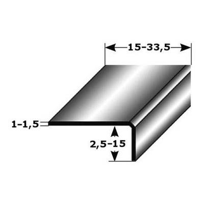 Mini-Winkelprofil Edelstahl 29 x 8 x 2700 mm Edelstahl matt Bauprofil Ungebohrt Kombiwinkel