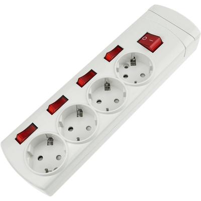 Bematik - Schuko 4 Stecker Steckdosenleiste mit Einzelschalter ohne Kabel Image