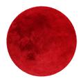 Tapis de bain rond en microfibre antidérapant rouge 90 D