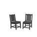HDPE Dining Chair With Cushion Outdoor Patio Chair Set of 2 Gray