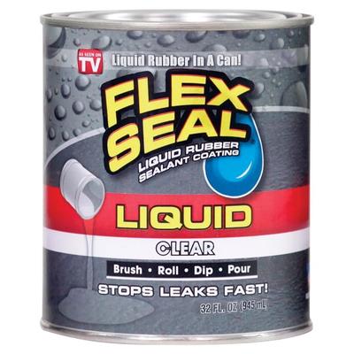 Flex Seal LFSCLRR32 Liquid Rubber Sealant Coating, Clear Can, 32 oz.