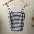 Brandy Melville Tops | Brandy Melville Blue Striped Cami Crop Top Y2k/ 90s Style- Size Small | Color: Blue/White | Size: S