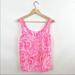 Lilly Pulitzer Tops | Lilly Pulitzer Pink Pout Cosmos Silk Tank Top Xs | Color: Pink/White | Size: Xs