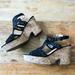 American Eagle Outfitters Shoes | American Eagle Chunky Lace Cork Wedge High Heel Sandals Sz 10 | Color: Black/Brown | Size: 10