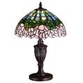 "18"" High Tiffany Cabbage Rose Accent Lamp - Meyda Lighting 30343"