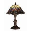 "16.5""H Tiffany Peacock Feather Accent Lamp - Meyda Lighting 67885"