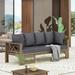 Red Barrel Studio® Kamita Patio Sofa w/ Cushions Wood/Natural Hardwoods in Gray/Brown | 34.25 H x 79.5 W x 28 D in | Wayfair