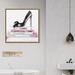 Oliver Gal Black Shoe & Pink Lady Books - Painting on Canvas in Black/Pink/White | 20 H x 20 W x 1.5 D in | Wayfair 17004_20x20_CANV_PSGLD