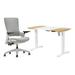 The Twillery Co.® Haviland 2 Piece Rectangular Writing Desk Office Set w/ Chair Wood/Metal in Brown/Gray/White | Wayfair