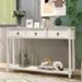 Longshore Tides Elegance Console Table: 3-Drawer Sofa Table w/ Open Shelf-Perfect for Entrances & Long Corridors Wood in White | Wayfair