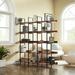 Latitude Run® 5 Tier Bookcase Home Office Bookshelf, Industrial Style Shelf w/ Metal Frame Metal in Black/Brown | Wayfair