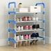 Rebrilliant Multi-Layer 9 Pair Shoe Rack Metal in Blue | 31.49 H x 22.44 W x 10.62 D in | Wayfair EC92717C0AAC4BEDA04C278DADF68249