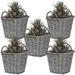 Sunnydaze Set of 5 Willow Wicker Rattan Basket Planters