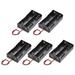 Battery Case Storage Box 2 Slots x 3.7V 2-Wire Lead for 2 x 18650 Battery 5 Pcs - Black