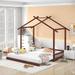 Extending House Bed, Wooden Daybed for Kids Room, Guest Room, Living Room, Twin to King Design