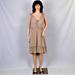 Jessica Simpson Dresses | Jessica Simpson Size 6 Sleeveless Fit/Flare Taupe Party Dress Sequined Lining | Color: Gold/Tan | Size: 6