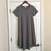Lularoe Dresses | Grey Striped Lularoe Carly Swing Dress | Color: Gray | Size: M