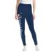 Plus Size Women's Disney Women's Navy Leggings Mickey and Minnie Kiss Placed by Disney in Navy Mickey Kiss (Size M)