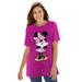 Plus Size Women's Disney Women's Short Sleeve Crew Tee Raspberry Minnie Mouse by Disney in Raspberry Minnie (Size 6X)