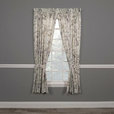 Wide Width Abigail Tailored Curtain Pair With Tiebacks by Abigail in Lilac (Size 82