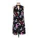 1.State Casual Dress - Mini Mock Sleeveless: Black Floral Dresses - Women's Size X-Small