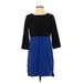 Old Navy Casual Dress - Shift: Blue Color Block Dresses - Women's Size X-Small Petite