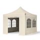 3x3m Stahl Faltpavillon, inkl. 4 Seitenteile, creme