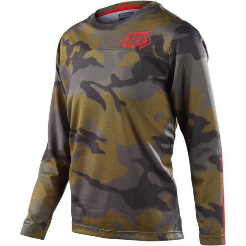 Troy Lee Designs Flowline Spray Camo Jugend Fahrrad Jersey, grün, Größe M