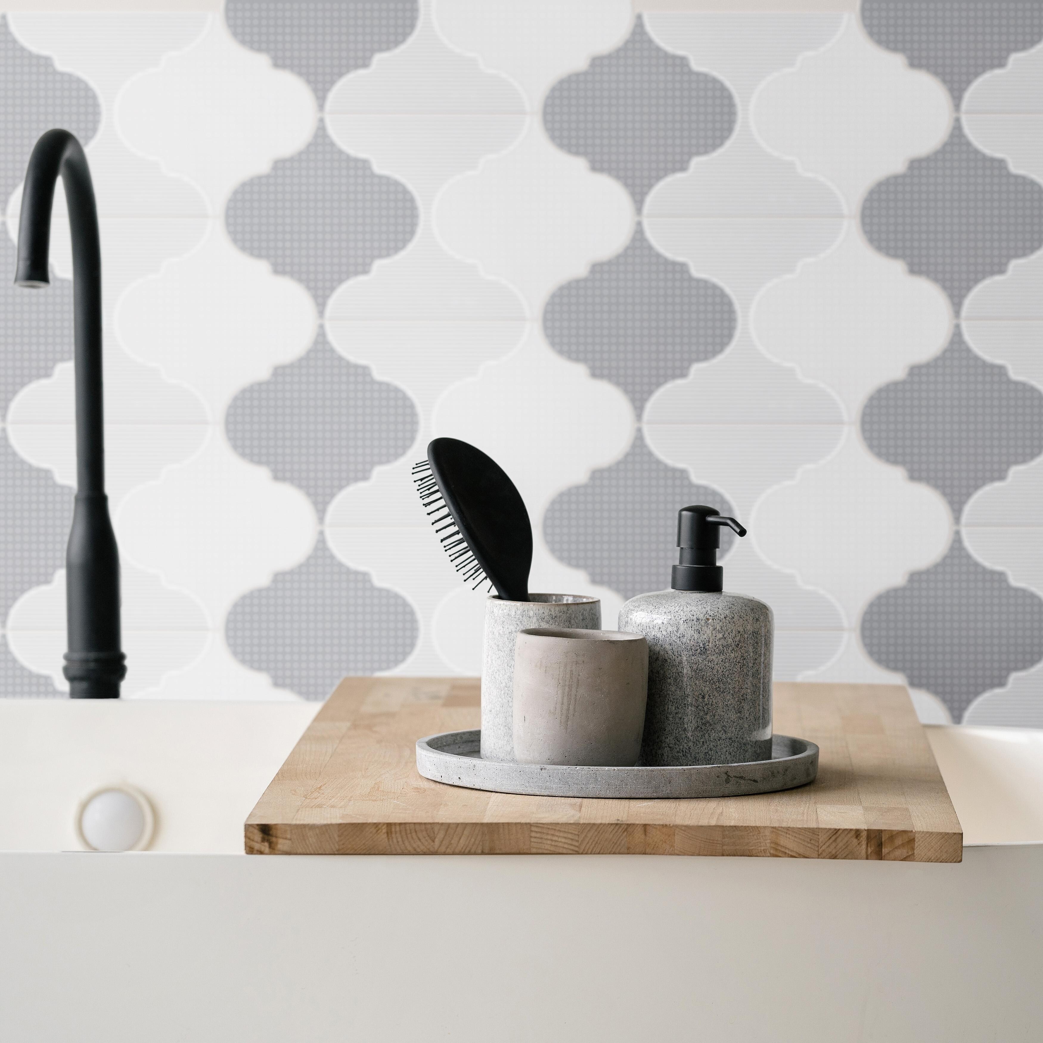 Merola Tile Apreggio Rondo Provenzal Grey 6-1/4" x 12-3/4" Porcelain Floor and Wall Tile
