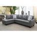 2-Pieces Sectional Sofa & Chaise,Dark Grey,Faux Leather(09725A-2)