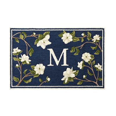 Magnolia Branch Door Mat - Blue, 36" x 72" Blue, O - Frontgate