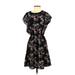 Cloud & Sky Casual Dress - Popover: Black Print Dresses - Women's Size Small