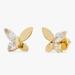 Kate Spade Jewelry | Kate Spade Social Butterfly Stud Earrings In Crystal And Gold | Color: Gold | Size: Os