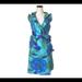 Kate Spade Dresses | Kate Spade Turquoise Floral Wrap Dress / Size 8 | Color: Blue/Purple | Size: 8