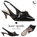 Kate Spade Shoes | Kate Spade Ophelia Black Patent Leather Slingback Pumps Pointed Toe Sandals 7.5 | Color: Black | Size: 7.5