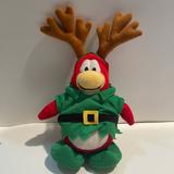 Disney Toys | Disney Club Penguin Plush Holiday Elf Reindeer No Code | Color: Green/Red | Size: 8”-10”