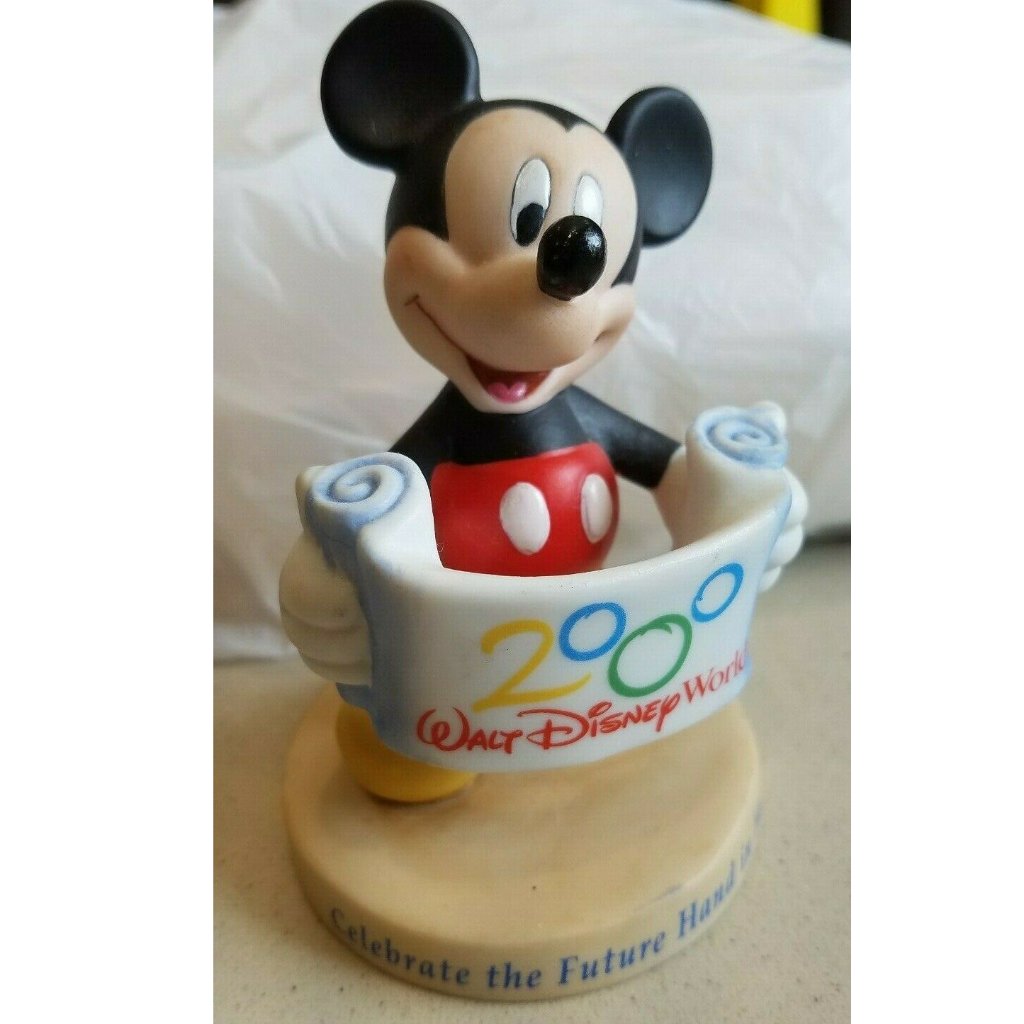 Disney Accents | 2000 Walt Disney World Celebrate The Future Hand In Hand Mickey Mouse Figurine | Color: Black/Red | Size: Os